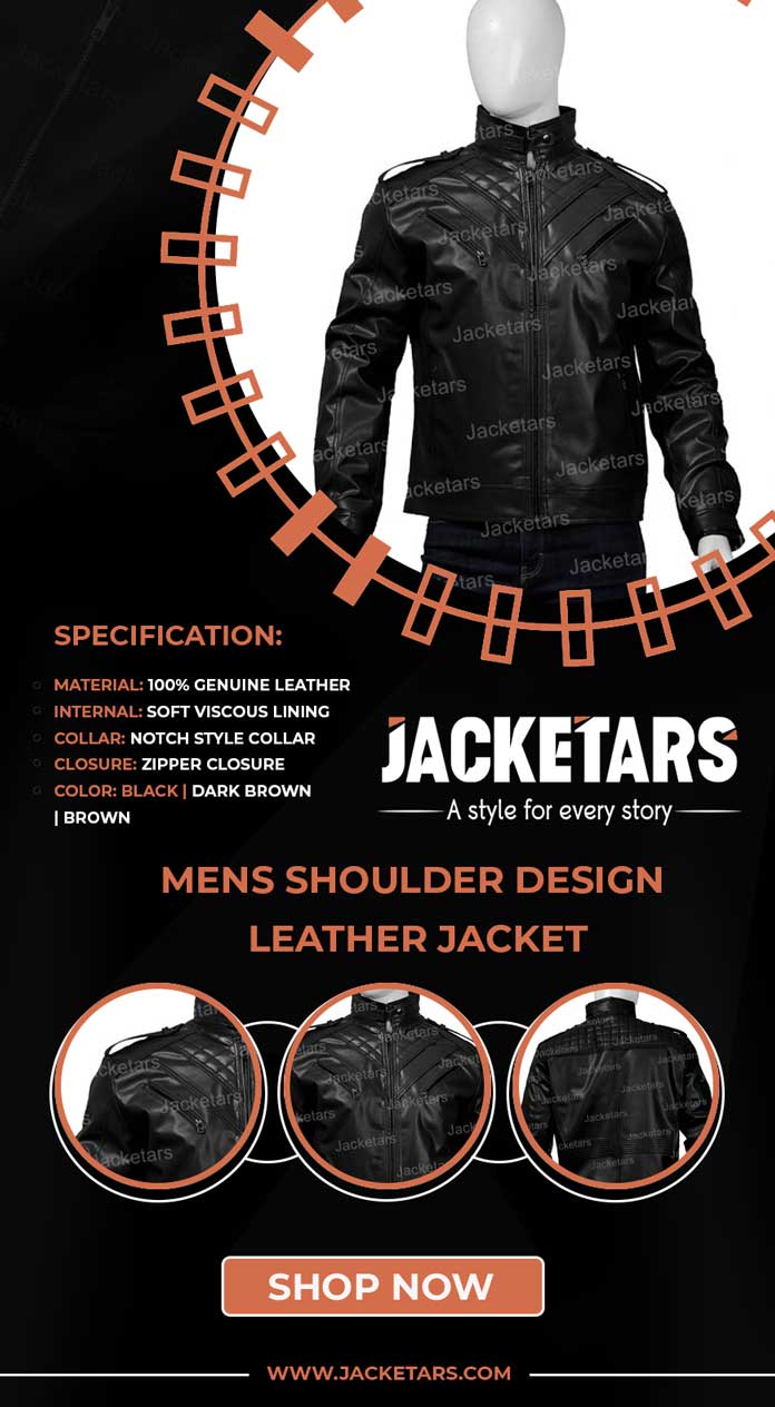 Mens Shoulder Design Leather Jacket | Mens Shoulder Design Jacket