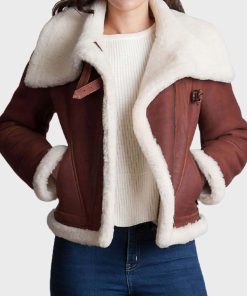 Womens Brown Fur Leather Jacket