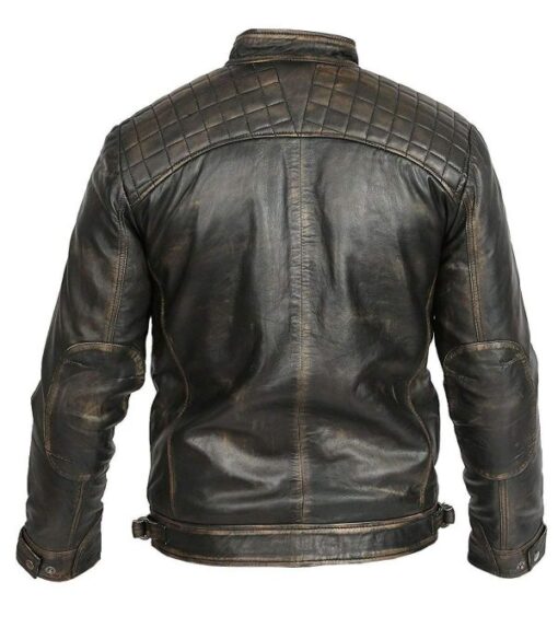 Cafe Racer Retro Motorcycle Brown Leather Jacket