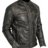 Cafe Racer Retro Motorcycle Leather Jacket