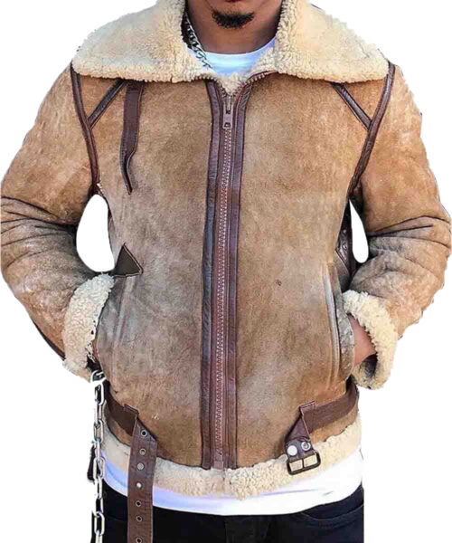 Mens B3 Shearling Brown Leather Jacket