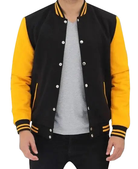 Mens Black and Yellow Bomber Jacket | Bomber Jackets