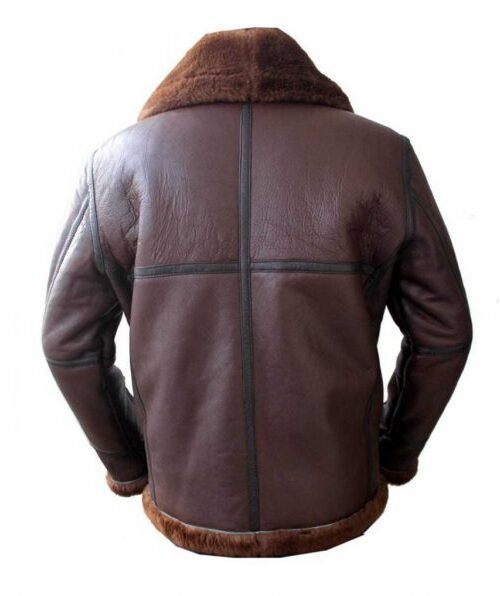 Mens Coffmen Brown Shearling Leather Jacket