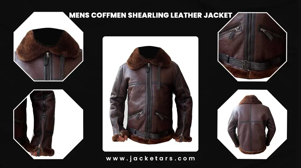 Mens Coffmen Shearling Leather Jacket