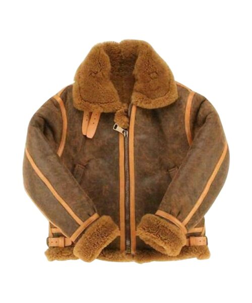 Mens RAF Aviator Brown Shearling Jacket