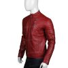 Mens Stylish Slimfit Biker Red Leather Jacket