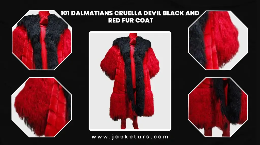 101 Dalmatians Cruella Devil Black and Red Fur Coat