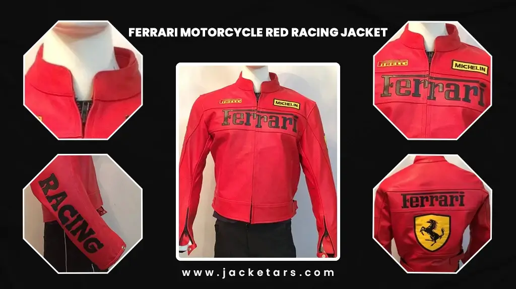 Ferrari Motorcycle Red Racing Jacket