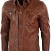 Men’s Antique Brown Shirt Style Jacket