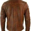 Men’s Antique Brown Shirt Style Leather Jacket
