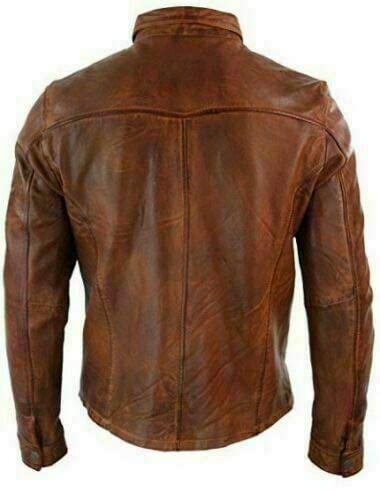 Men’s Antique Brown Shirt Style Leather Jacket
