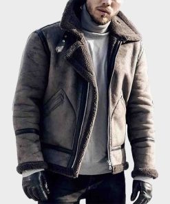 Distressed Mens B3 Shearling Leather Jacket