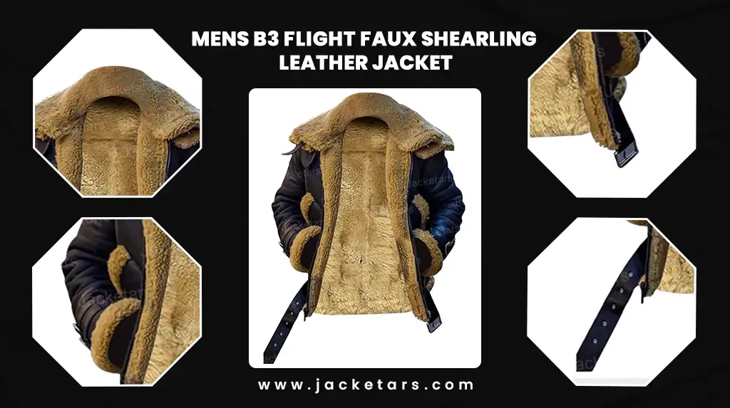 Mens B3 Flight Faux Shearling Leather Jacket
