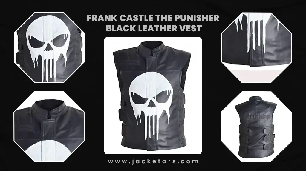 Frank Castle The Punisher Black Leather Vest