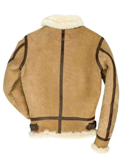 Unisex B3 Aviator Pilot Bomber Brown Suede Leather Shearling Jacket