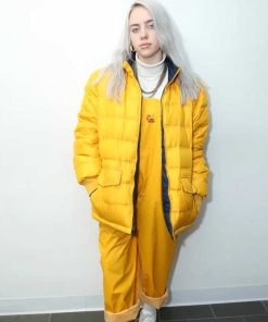 American Singer Billie Eilish Yellow Puffer Jacket
