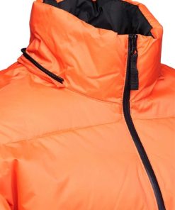 Classic Orange Hooded Mens Winter Puffer Jacket