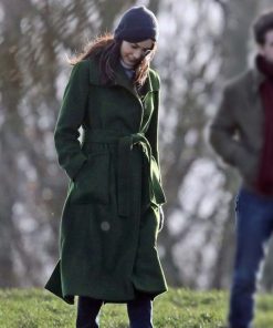Gemma Chan Eternals 2021 Sersi Green Wool Trench Coat
