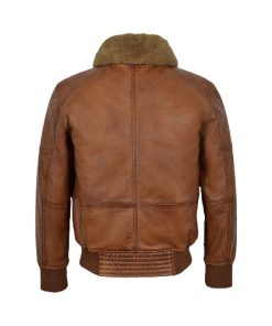 Men’s AIR Force Fur Collar Bomber Leather Jacket