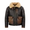 Men's Shearling J-20 Pilot Sheepskin Jacket - Chocolate