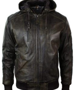 Men’s Dark Brown Hooded Jacket