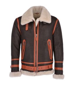 Men's Flying Aviator Sheepskin Bomber Jacket