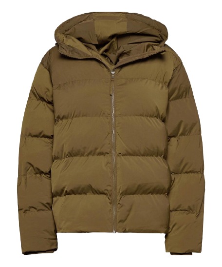 Mens Hooded Brown Puffer Jacket