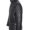 Men’s Quilted Style Black Leather Jacket