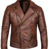 Men’s Vintage Brown Distressed Leather Jacket