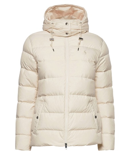 Mens Stylish Cream Winter Hooded Parachute Jacket