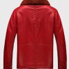 Mens Shearling Red Leather Jacket