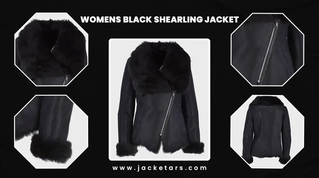 Womens Black Shearling Jacket
