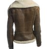 Women’s Brown Leather Avaitor Shearling Jacket