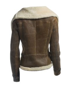 Women’s Brown Leather Avaitor Shearling Jacket