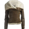 Women’s Brown Leather Avaitor Shearling Jacket