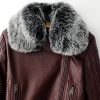 Women's Faux Fur Quilted Brown Moto Jacket (1)
