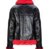 McQ Alexander McQueen Aviator Red Shearling Leather Jacket