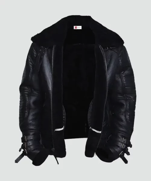 Mens Affliction Black Shearling Jacket