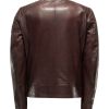Mens Brown Leather Cafe Racer Jacket (1)