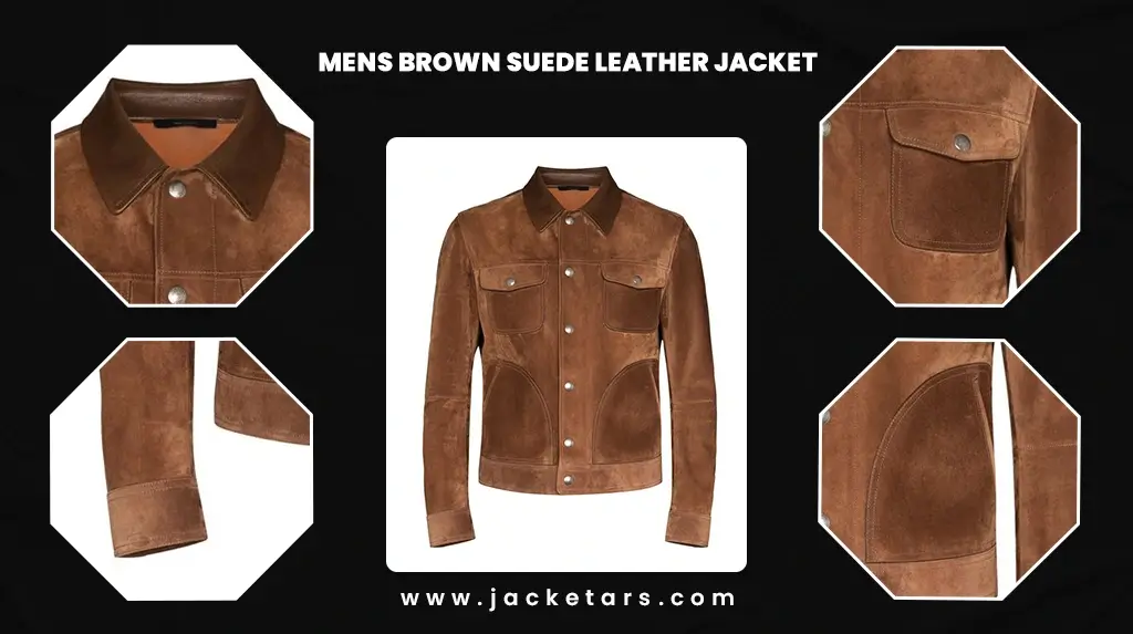 Mens Brown Suede Leather Jacket