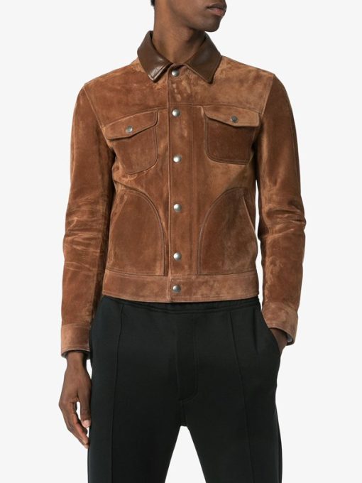 Mens Suede Brown Leather Jacket