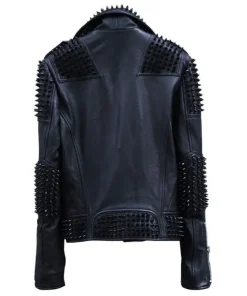 Mens Rock Punk Metal Spiked Leather Jacket