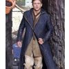 Robin of Loxley Taron Egerton Dark Blue Quilted Coat