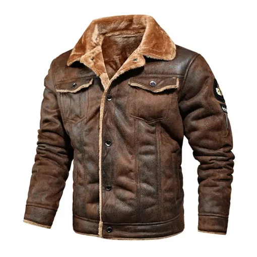 Men’s Aviator Bomber Leather Jacket