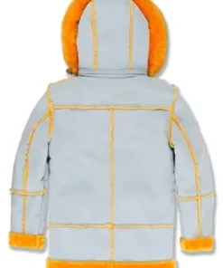 Men’s Aviator Denali Orange Fur Hooded Jacket