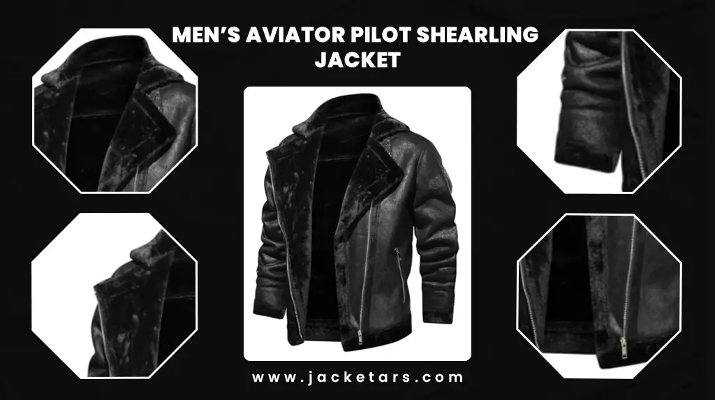 Men’s Aviator Pilot Shearling Jacket