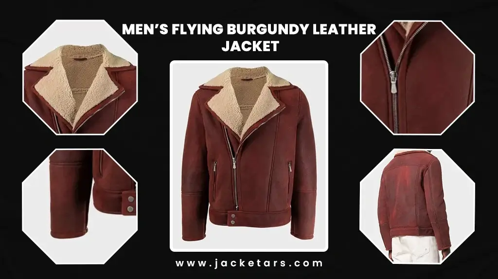Men’s Flying Burgundy Leather Jacket