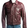 Men's Denim Style Leather Jacket