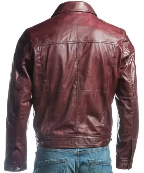 Men's Denim Style Leather Jacket