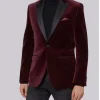 Men's Burgundy Velvet Jacket